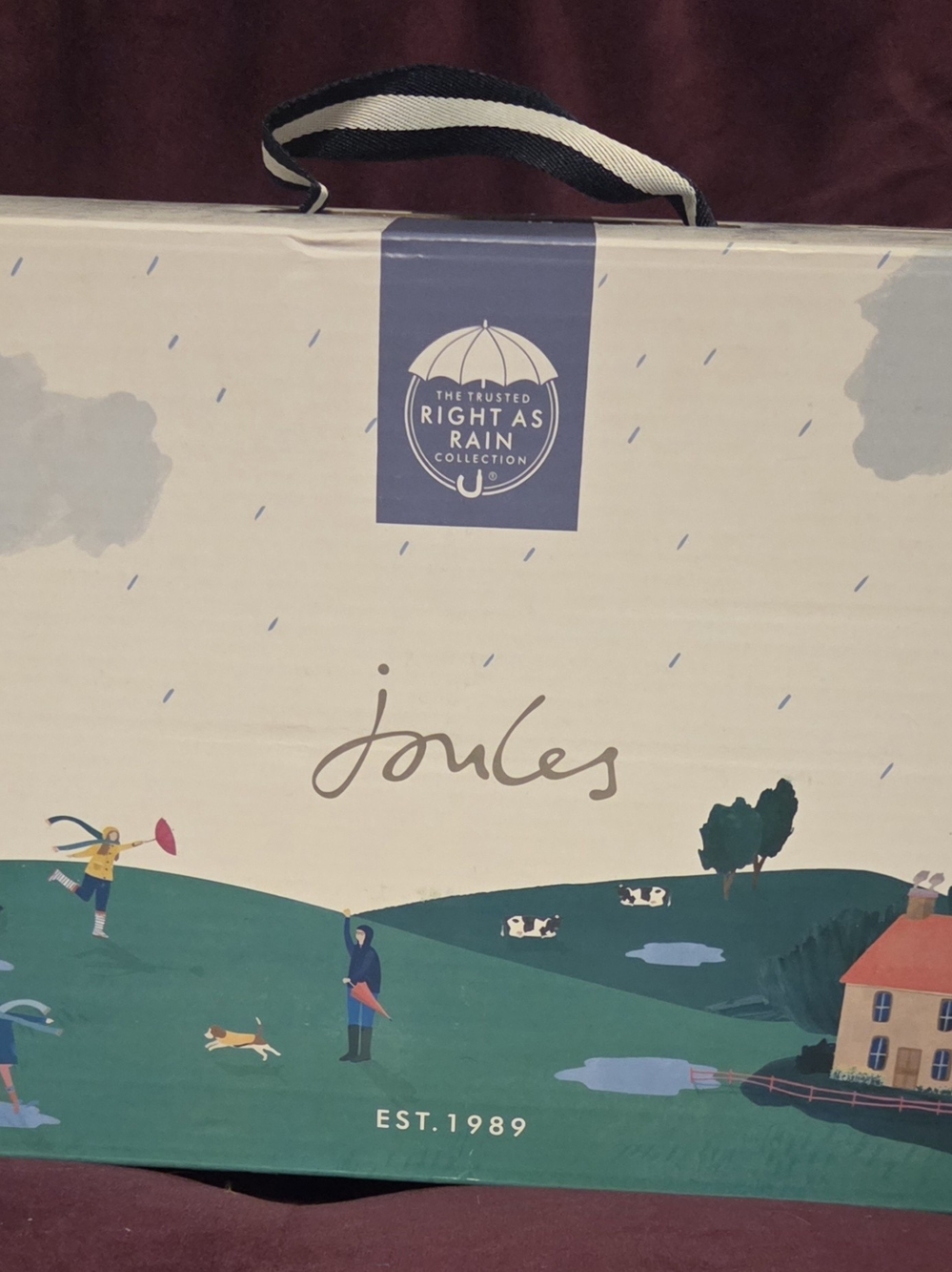 Joules Pop On Welly Red Clog Mules with Lavender Leopard Print - Picture 5 of 10